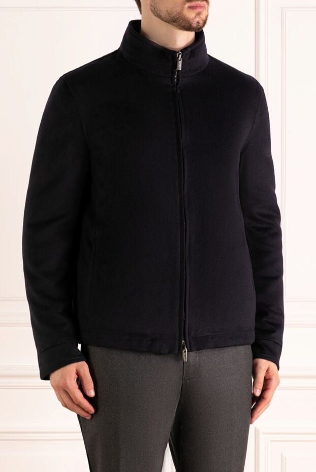Cesare di Napoli men's dark blue cashmere jacket with down insulation 179809 - photo 3