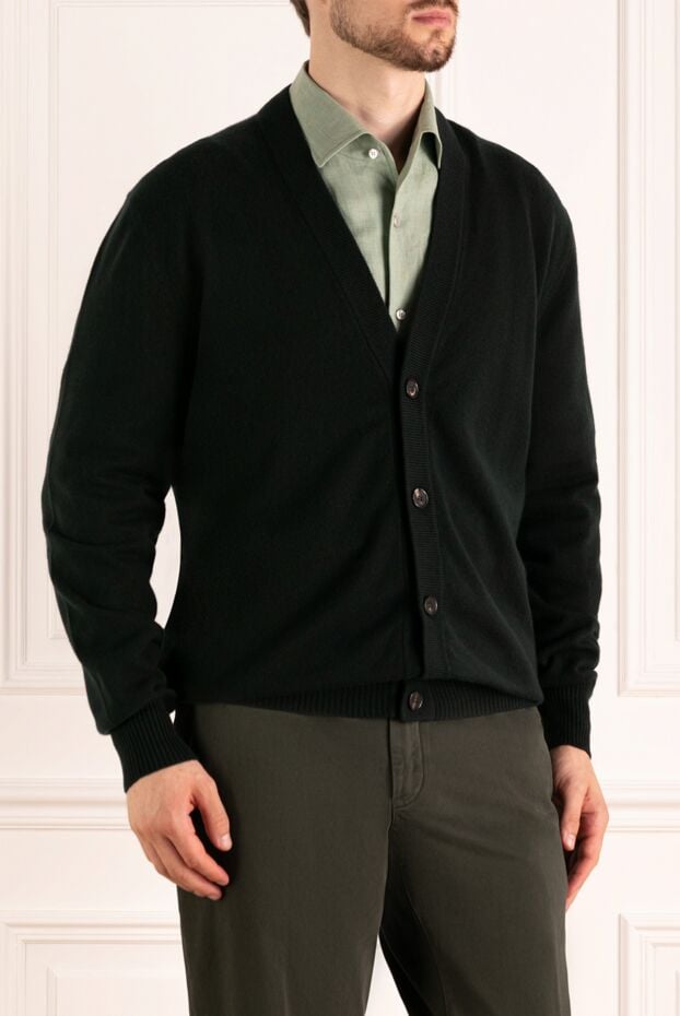 Loro Piana black cashmere cardigan for men 179856 - photo 3