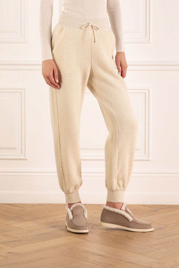Loro Piana knitted pants for women and men white from cashmere 179857 - photo 3