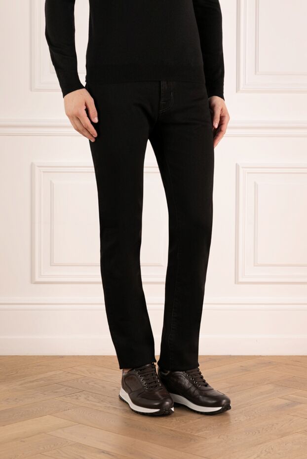 Jacob Cohen black jeans made of soft stretch material with a metal button 179903 - photo 3