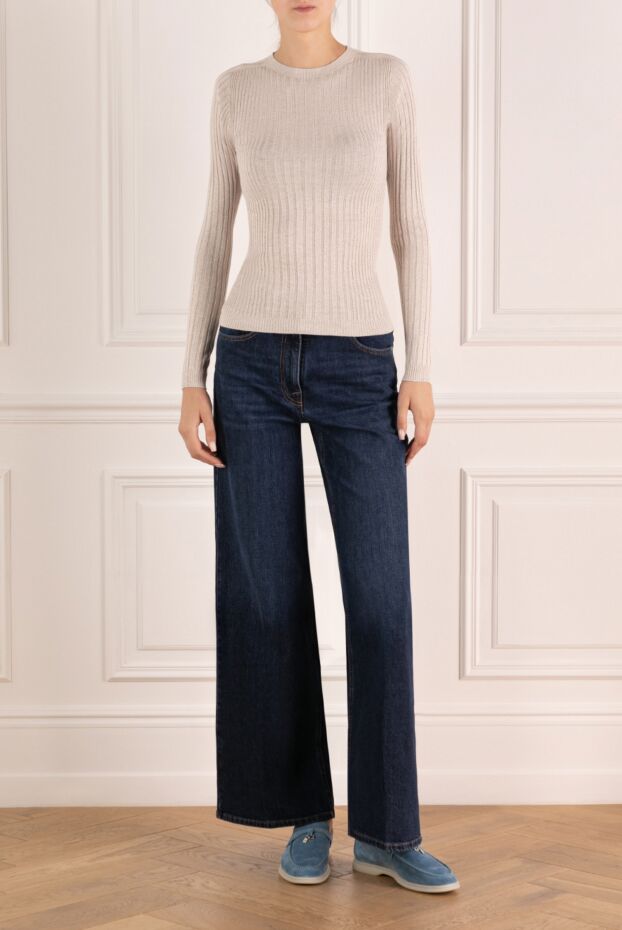 Peserico beige women's jumper made of viscose and polyester. 179921 - photo 2