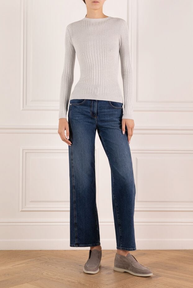 Peserico women's gray viscose and polyester jumper 179923 - photo 2