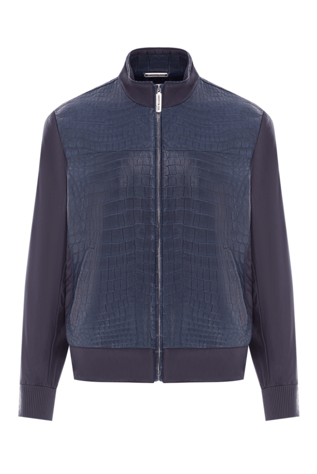 Stefano Ricci dark blue crocodile leather bomber jacket 179998 - photo 1