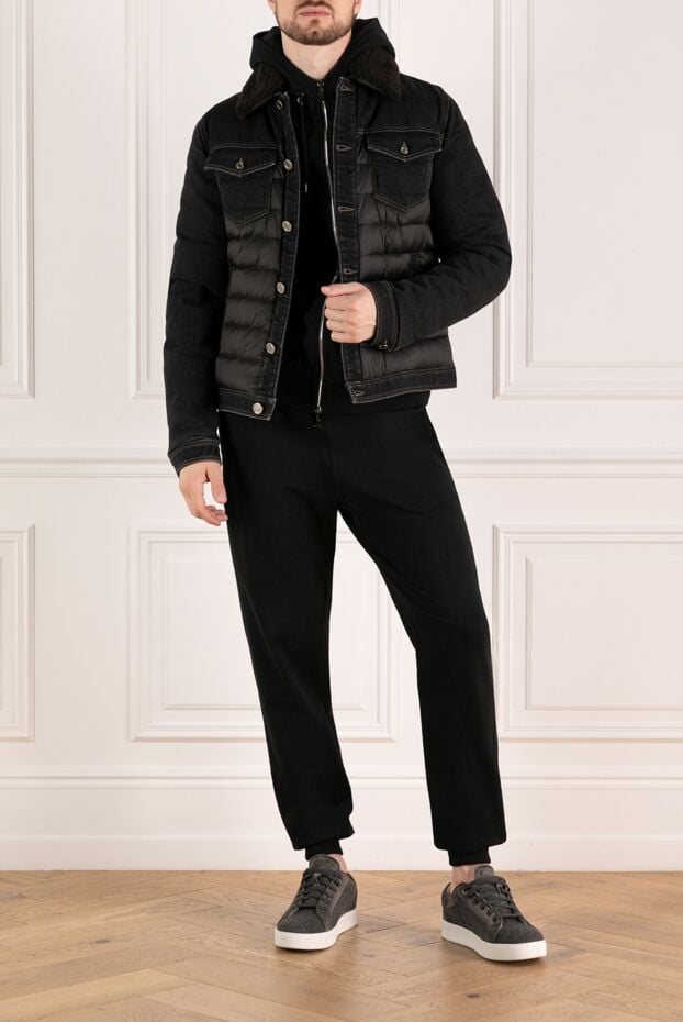 Moorer men's black jacket made of cotton and elastane 180011 - photo 2