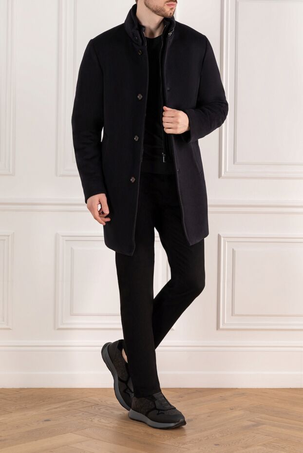 Moorer men's blue wool and cashmere coat 180020 - photo 2