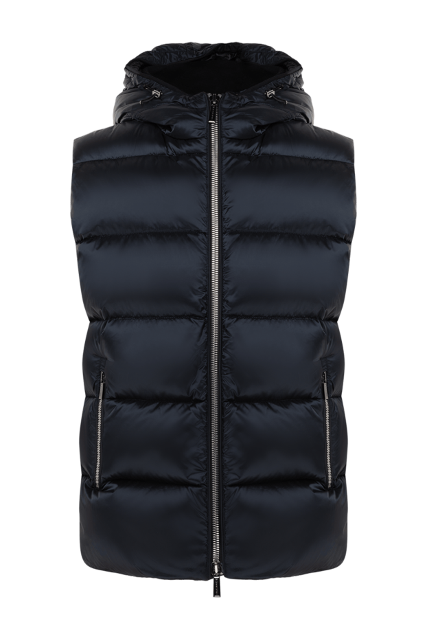 Moorer warm vest men's blue with hood 180021 - photo 1