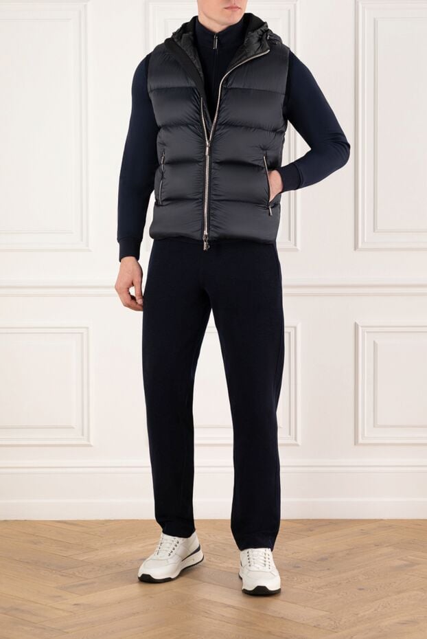 Moorer warm vest men's blue with hood 180021 - photo 2