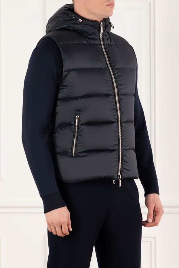 Moorer warm vest men's blue with hood 180021 - photo 3