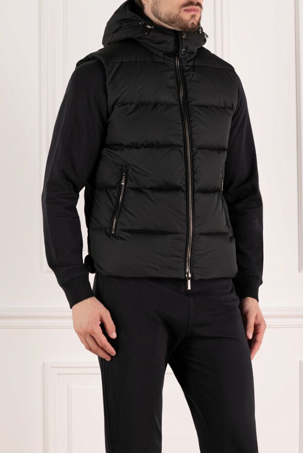 Moorer men's black polyester vest 180032 - photo 3
