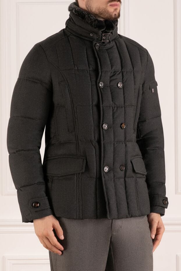 Moorer men's gray down jacket made of wool and cashmere 180044 - photo 3