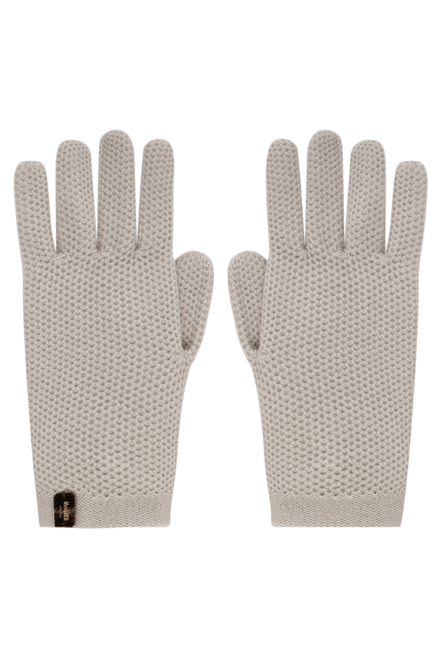 Moorer women's light-colored cashmere gloves with textured knit 180070 - photo 1