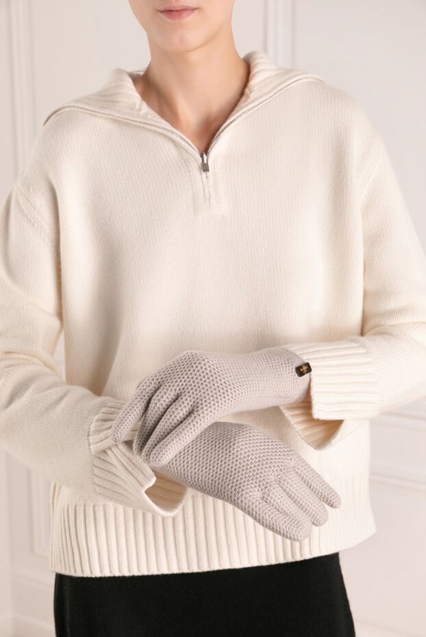 Moorer woman women's gray cashmere gloves buy with prices and photos 180070 - photo 2