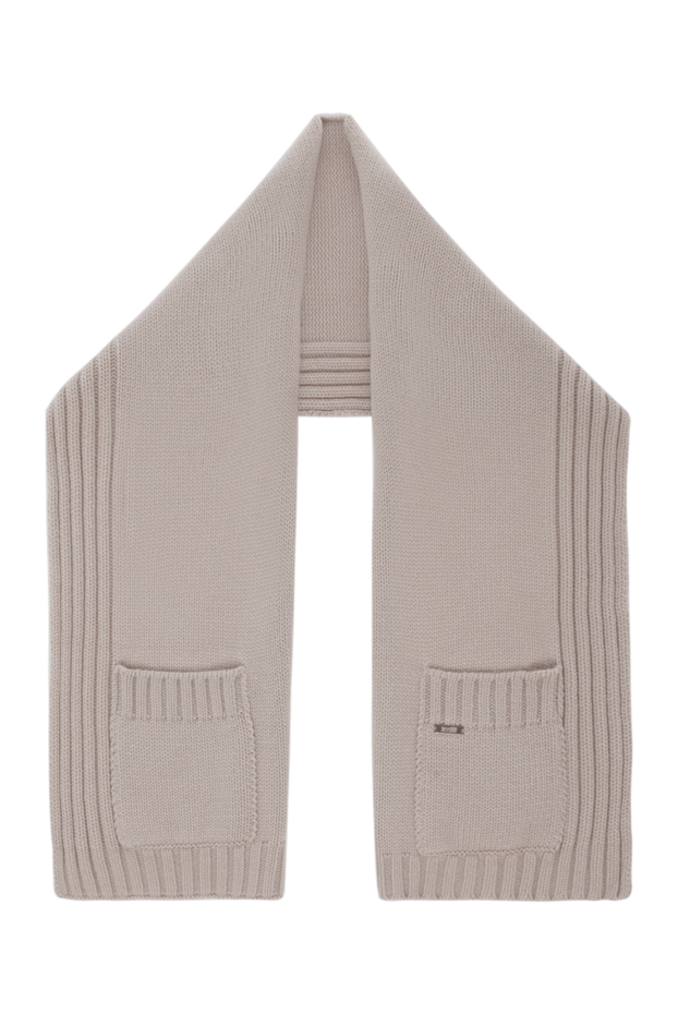 Moorer scarf with pockets made of gray cashmere with a wide elastic band for women 180139 - photo 1