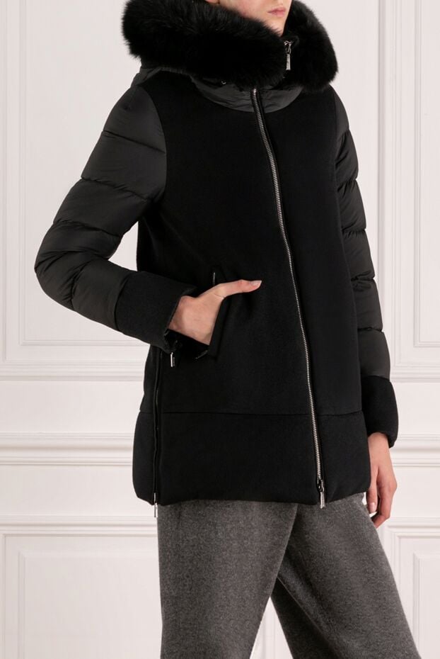 Moorer women's black wool and cashmere down jacket 180180 - photo 3