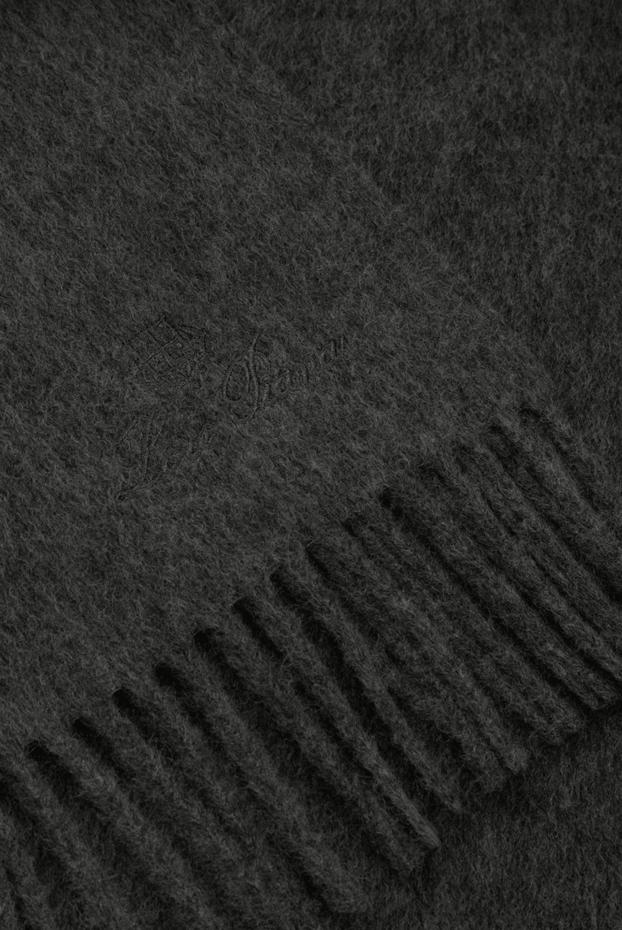 Loro Piana dark gray cashmere scarf with classic fringe 180210 - photo 3