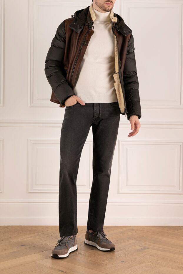 Moorer brown men's sheepskin coat made of genuine leather and fur 180219 - photo 2