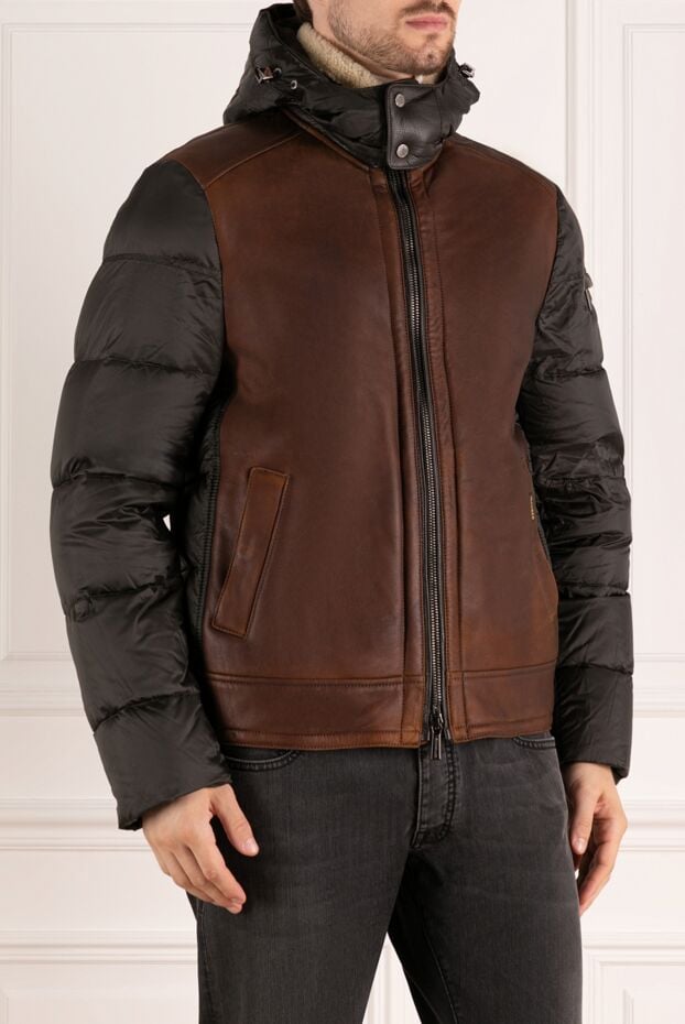 Moorer brown men's sheepskin coat made of genuine leather and fur 180219 - photo 3