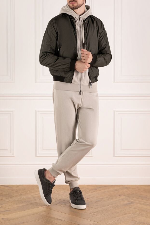 Moorer dark green bomber jacket with contrasting cuffs and hood 180226 - photo 2