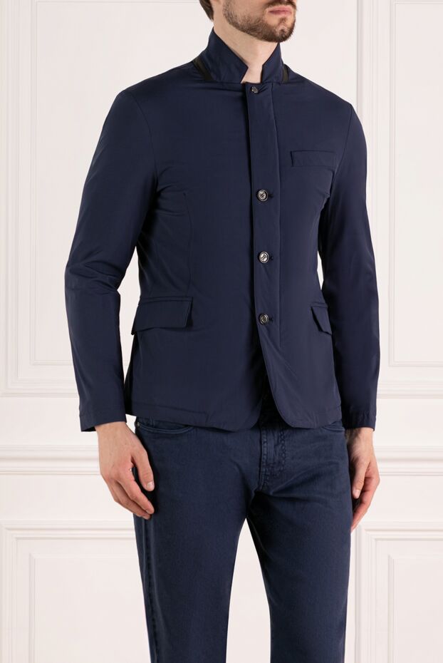 Moorer men's fitted jacket made of lightweight fabric in dark blue 180229 - photo 3