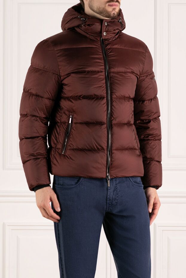 Moorer men's burgundy polyamide down jacket 180231 - photo 3