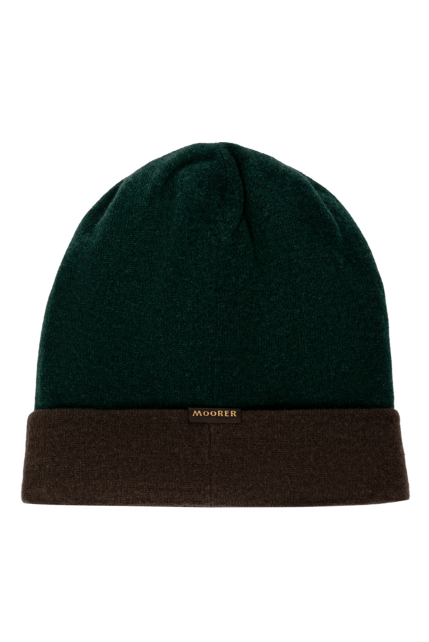 Moorer men's green cashmere hat with brown trim 180245 - photo 3