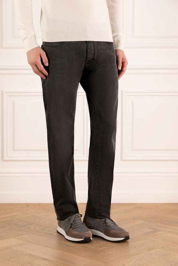 Moorer men's gray jeans made of cotton and polyurethane 180262 - photo 3