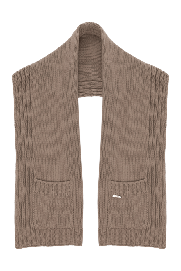 Moorer women's brown cashmere knit scarf with pockets and textured knit 180290 - photo 1