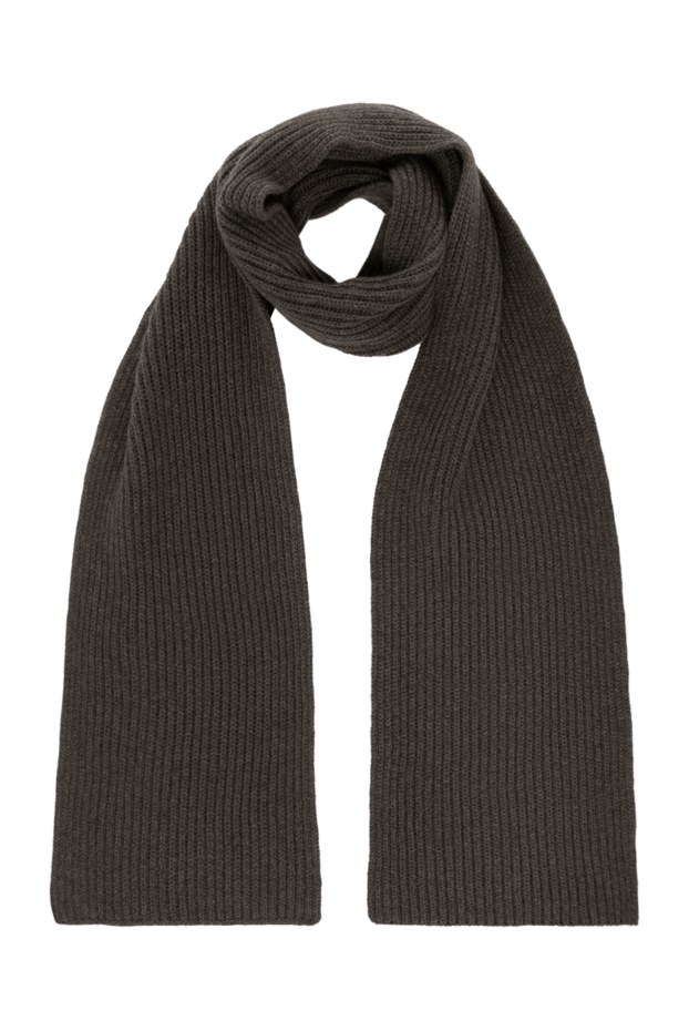 Moorer women's cashmere scarf with a dark brown textured ribbed pattern 180292 - photo 1