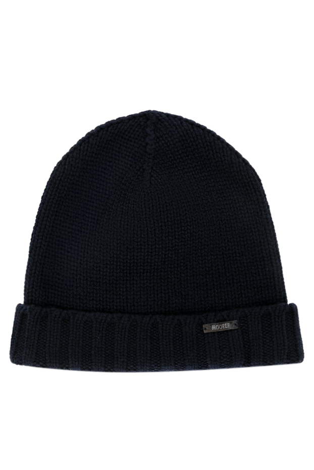 Moorer women's dark blue cashmere hat with textured knit 180299 - photo 1