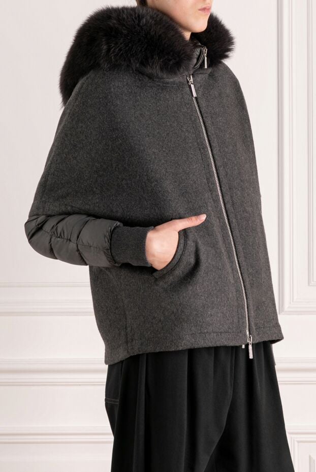 Moorer women's gray cashmere and silk down jacket 180318 - photo 3