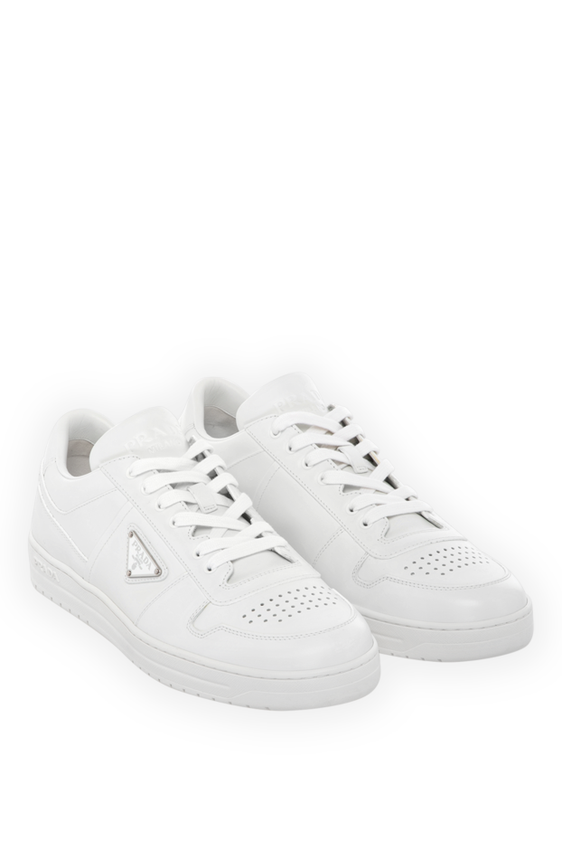 Prada white men's sneakers made of genuine leather 180331 - photo 3