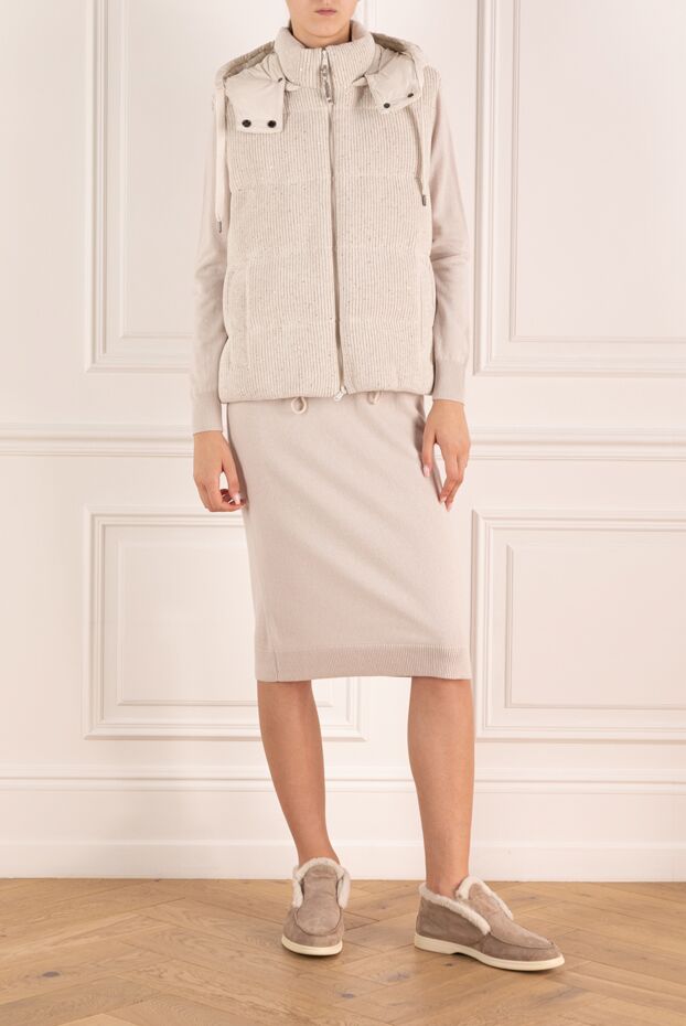 Brunello Cucinelli dazzling cotton vest with hood and added glitter sequins 180359 - photo 2