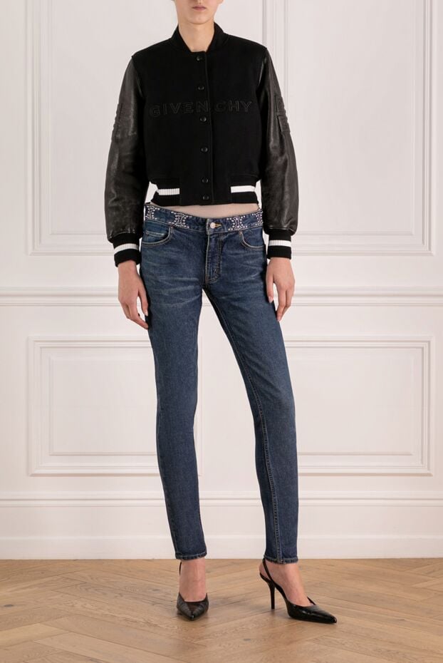 Givenchy women's black jacket made of wool and genuine leather 180361 - photo 3