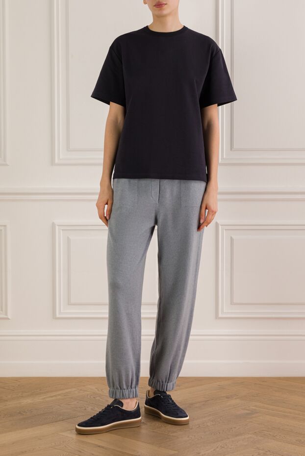 Women's loose-fitting cashmere jogger pants - photo 2