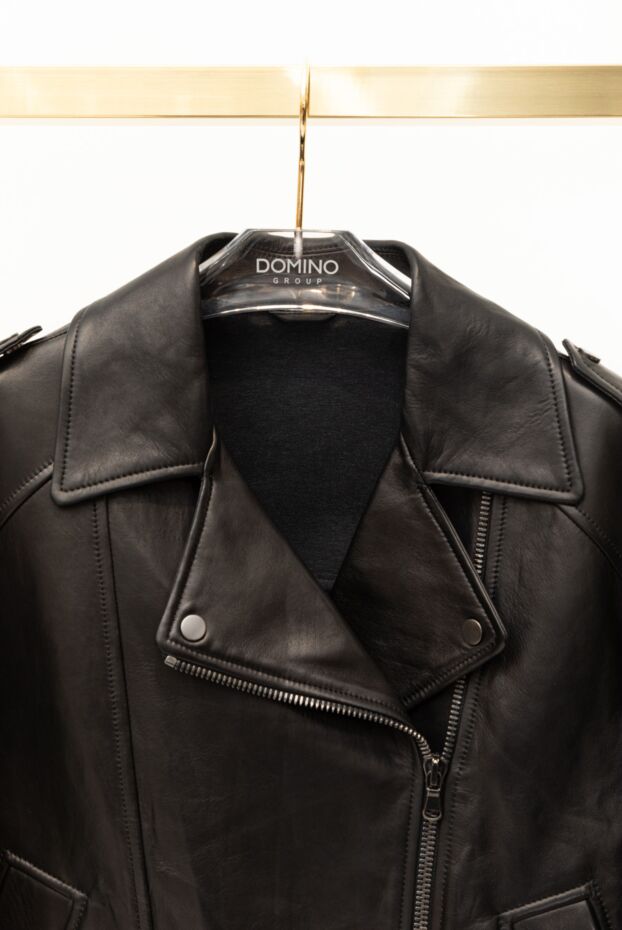 Black women's jacket made of genuine leather - photo 2