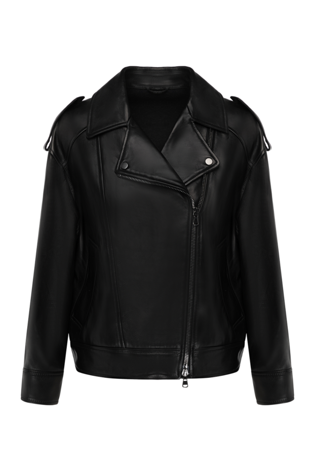 Black women's jacket made of genuine leather - photo 1