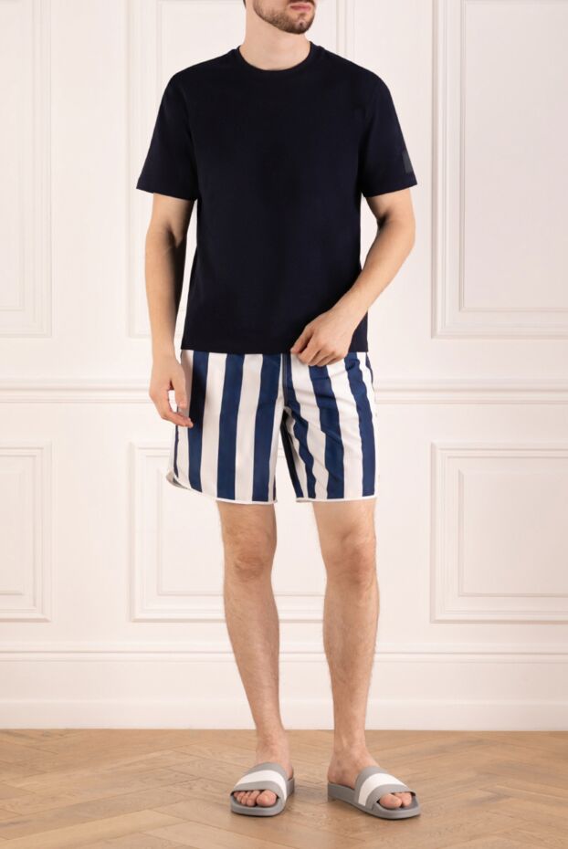 Isaia men's beach shorts blue with stripes 180416 - photo 3