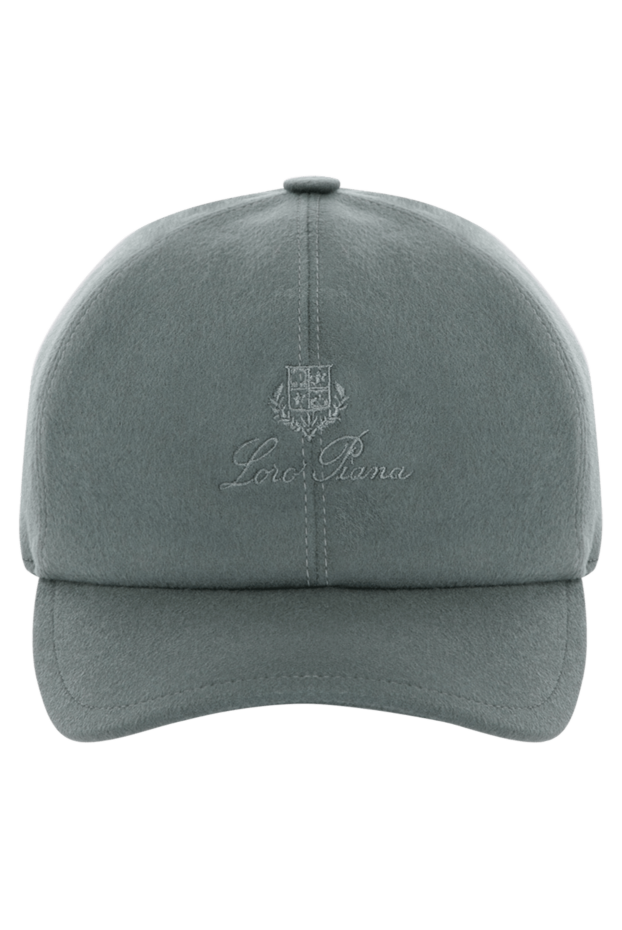 Loro Piana cashmere baseball cap with embroidered logo gray men's 180427 - photo 1