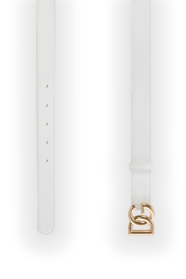 Dolce & Gabbana women's white calfskin belt with dg logo 180438 - photo 3