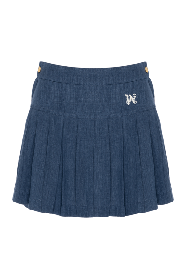 Palm Angels спідниця-міні плісована синя з логотипом 180476 - фото 1