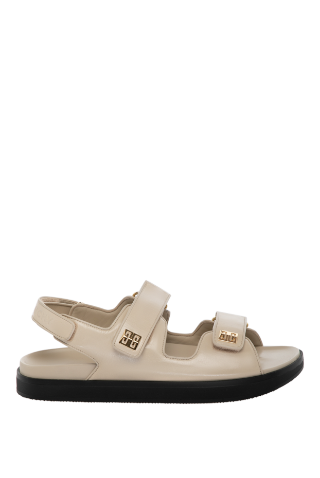 Givenchy women's beige leather sandals with buckles and logo 180485 - photo 1