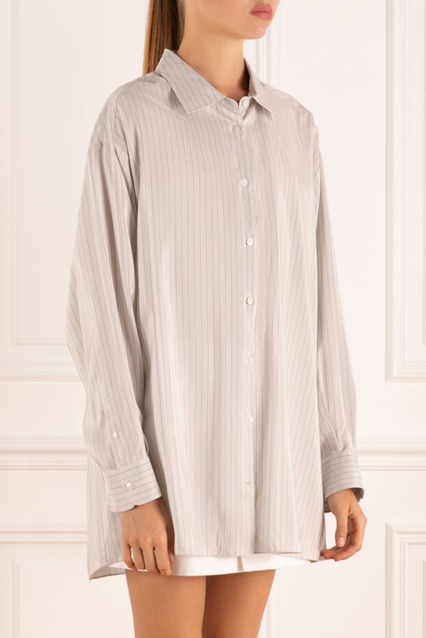 The Row silk shirt for women gray with stripes 180494 - photo 3