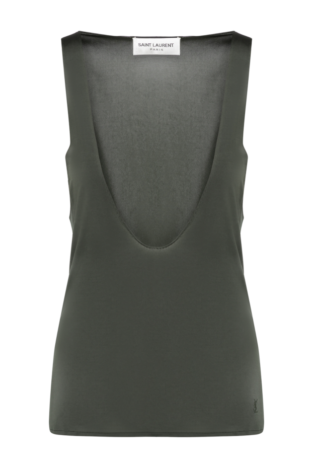 Saint Laurent women's top green with a neckline 180513 - photo 1