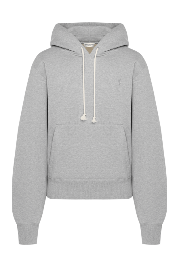 Saint Laurent hoodie for women gray with a pocket 180520 - photo 1