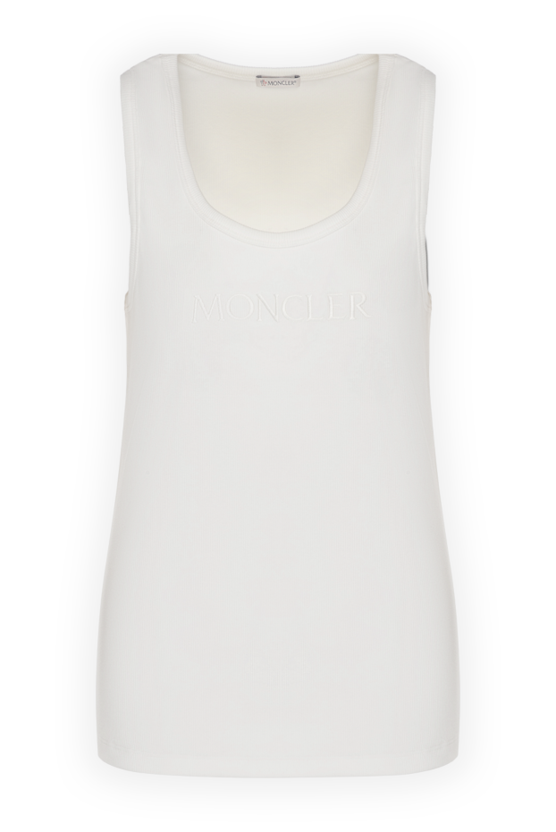 Moncler women's cotton white t-shirt with logo 180534 - photo 1