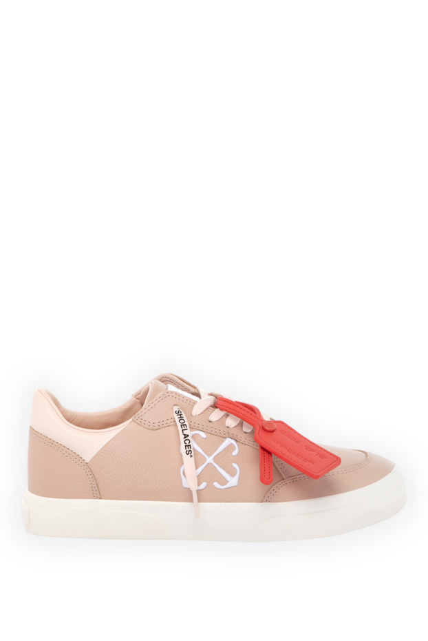 Off-White women's beige sneakers made of genuine leather 180545 - photo 1
