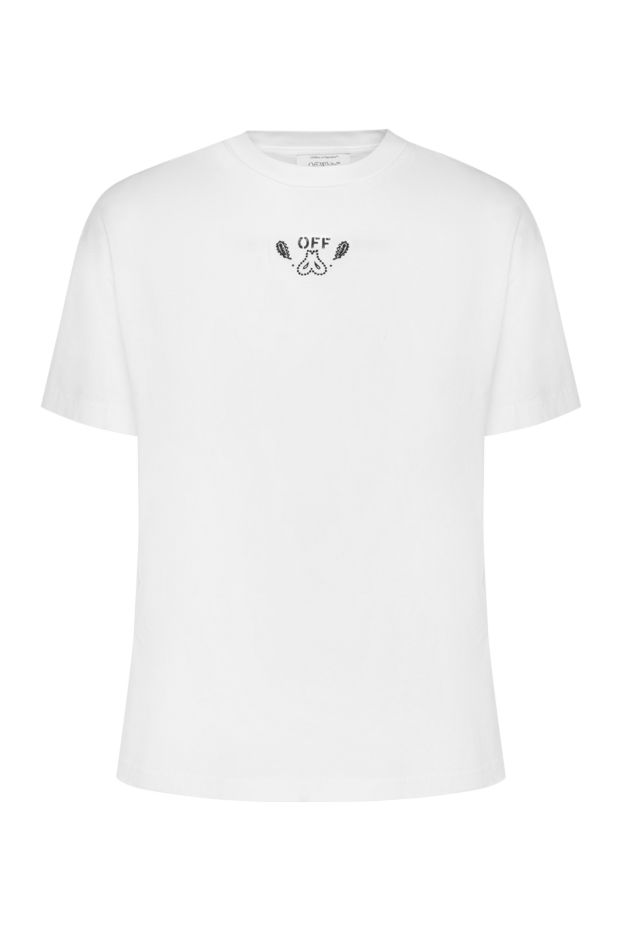 Off-White women's white cotton t-shirt with a delicate logo and minimalist design 180546 - photo 1