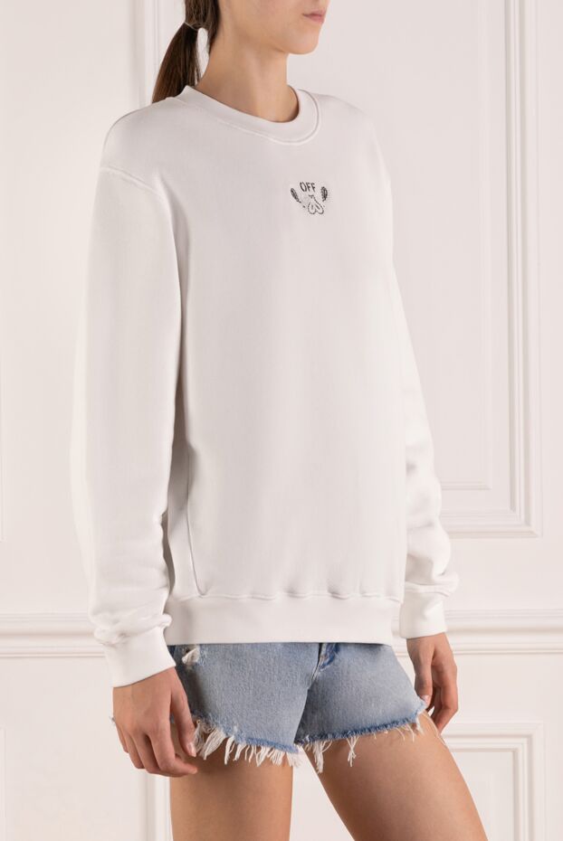 Off-White women's sweatshirt white with logo 180555 - photo 3