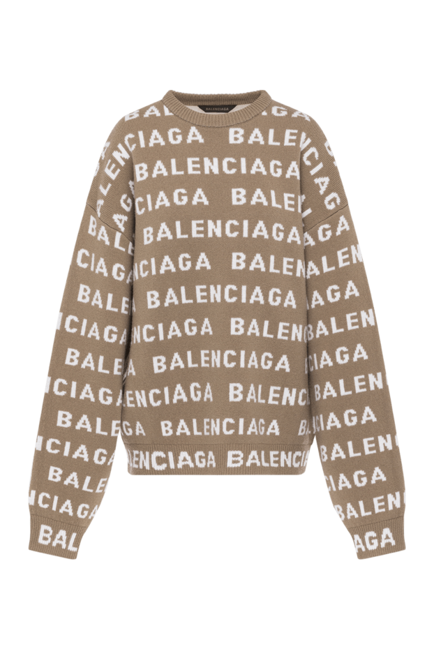 Balenciaga women's brown oversized jumper with a wide, loose fit and long sleeves 180600 - photo 1