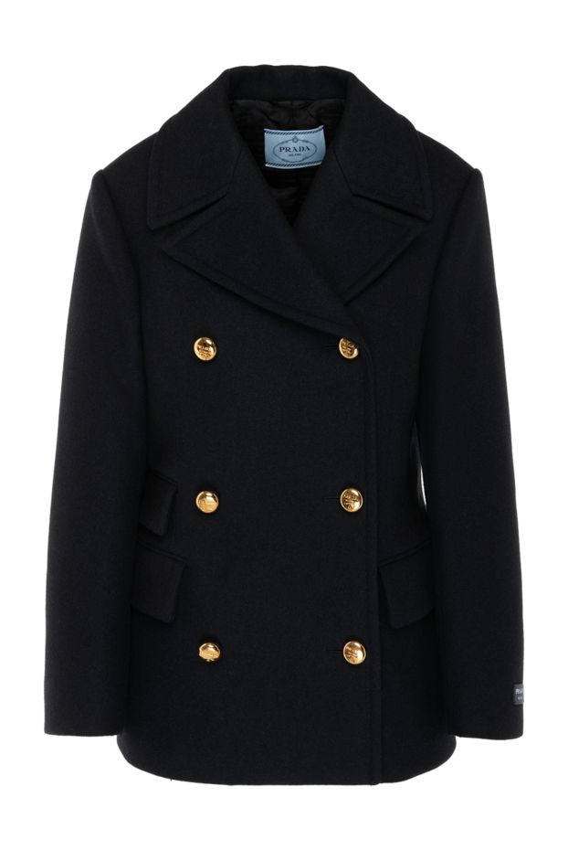 Women's trench coat made of wool blue - photo 1